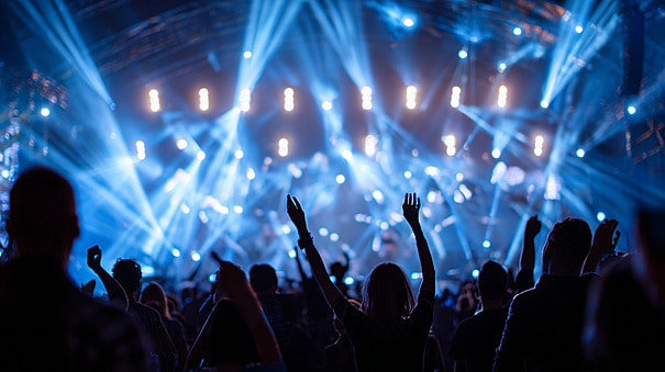 Live concert crowd at an event